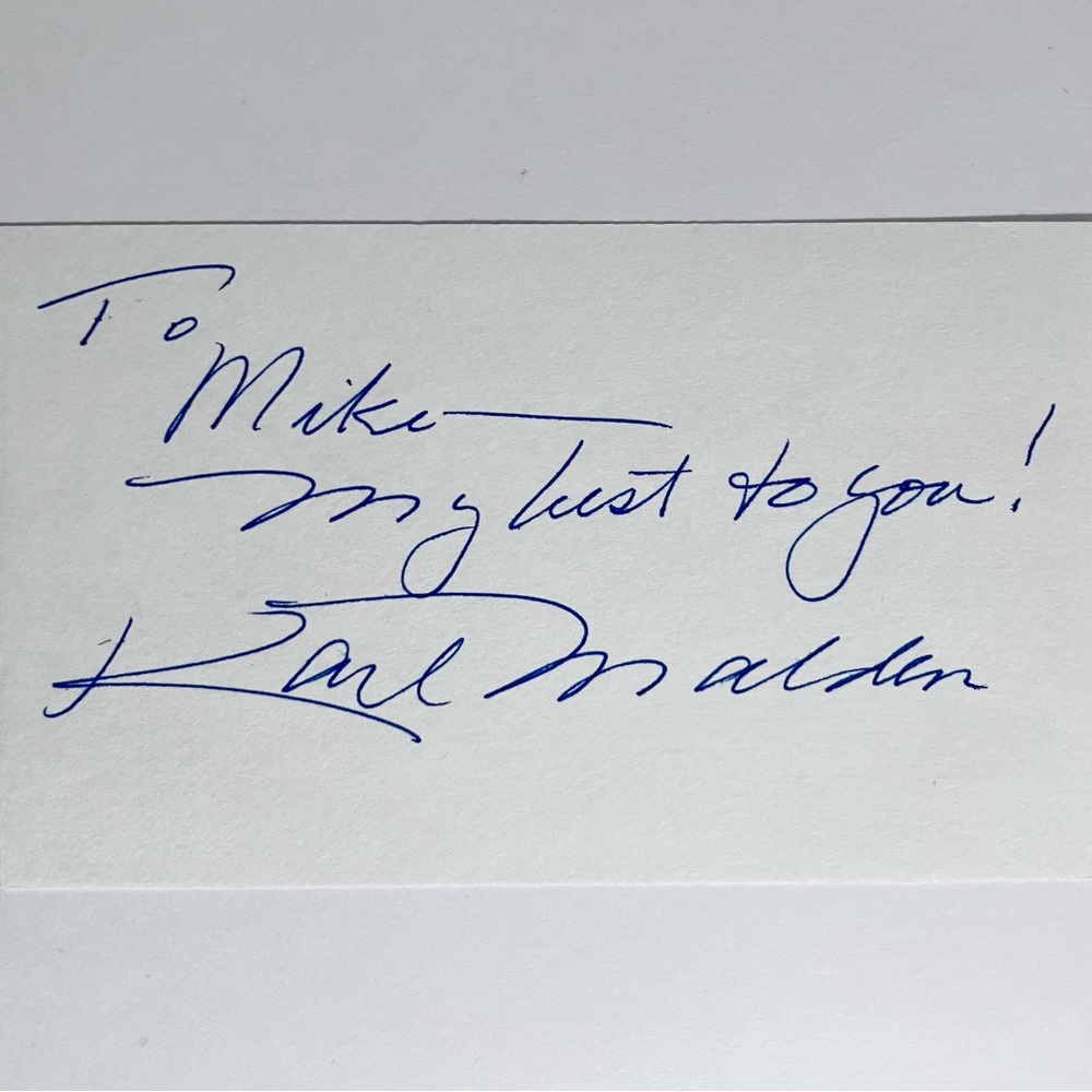 KARL MALDEN (1912-2008) Signed 3x5 Card / STREETS OF SAN FRANCISCO, Pollyanna
